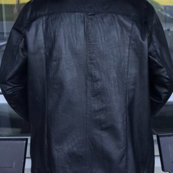 Men's Black/Brown Genuine Leather Jacket (Size L) - Picture 9 of 12